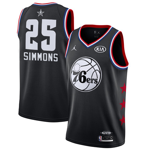 76ers #25 Ben Simmons Black Youth Basketball Jordan Swingman 2019 All-Star Game Jersey