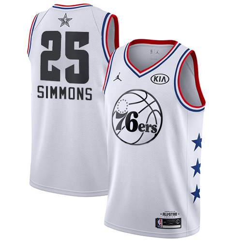 76ers #25 Ben Simmons White Youth Basketball Jordan Swingman 2019 All-Star Game Jersey
