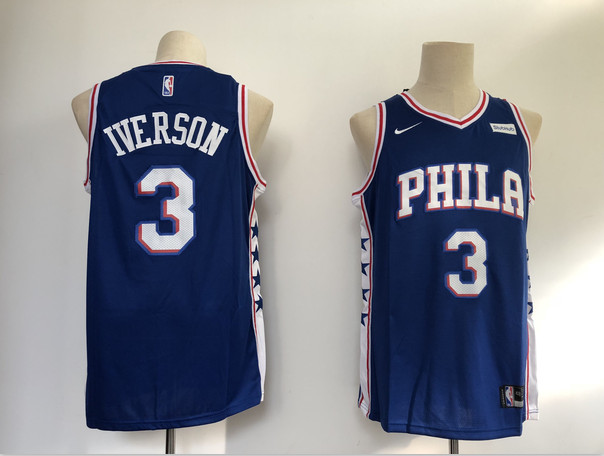 76ers 3 Allen Iverson Blue Nike Swingman Jersey 76ers 3 Allen Iverson Blue Nike Swingman Jersey