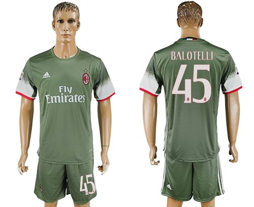 AC Milan #45 Balotelli Sec Away Soccer Club Jersey