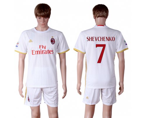 AC Milan #7 Shevchenko Away Soccer Club Jersey