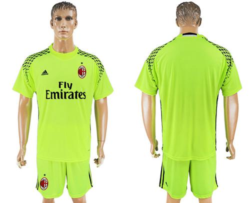 AC Milan Blank Shiny Green Goalkeeper Soccer Club Jersey
