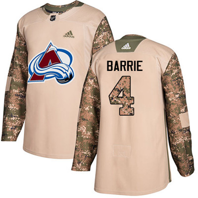 Adidas Avalanche #4 Tyson Barrie Camo Authentic 2017 Veterans Day Stitched Youth NHL Jersey