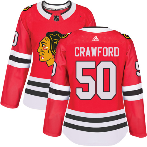 Adidas Blackhawks #50 Corey Crawford Red Home Authentic Women's Stitched NHL Jersey Adidas Blackhawks #50 Corey Crawford Red Home Authentic Women's Stitched NHL Jersey