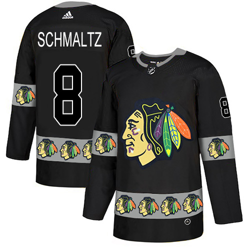 Adidas Blackhawks #8 Nick Schmaltz Black Authentic Team Logo Fashion Stitched NHL Jersey Adidas Blackhawks #8 Nick Schmaltz Black Authentic Team Logo Fashion Stitched NHL Jersey