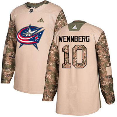 Adidas Blue Jackets #10 Alexander Wennberg Camo Authentic 2017 Veterans Day Stitched Youth NHL Jersey