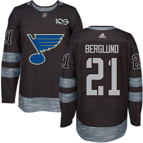 Adidas Blues #21 Patrik Berglund Black 1917-2017 100th Anniversary Stitched NHL Jersey Adidas Blues #21 Patrik Berglund Black 1917-2017 100th Anniversary Stitched NHL Jersey