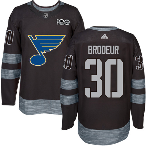 Adidas Blues #30 Martin Brodeur Black 1917-2017 100th Anniversary Stitched NHL Jersey Adidas Blues #30 Martin Brodeur Black 1917-2017 100th Anniversary Stitched NHL Jersey