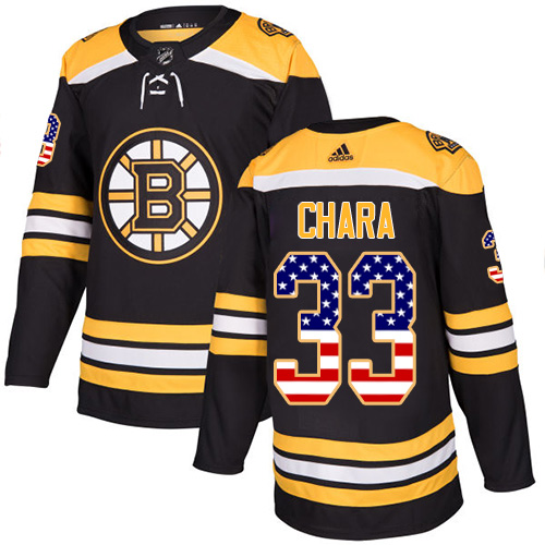 Adidas Bruins #33 Zdeno Chara Black Home Authentic USA Flag Youth Stitched NHL Jersey Adidas Bruins #33 Zdeno Chara Black Home Authentic USA Flag Youth Stitched NHL Jersey