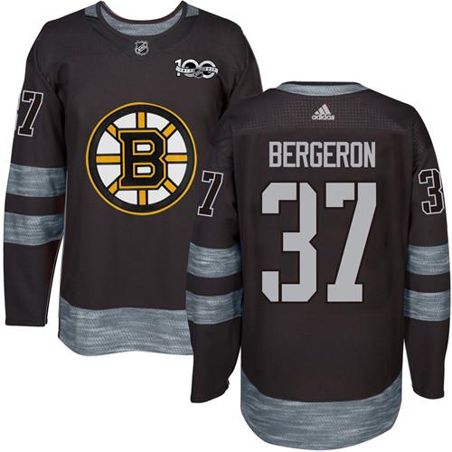 Adidas Bruins #37 Patrice Bergeron Black 1917-2017 100th Anniversary Stitched NHL Jersey Adidas Bruins #37 Patrice Bergeron Black 1917-2017 100th Anniversary Stitched NHL Jersey
