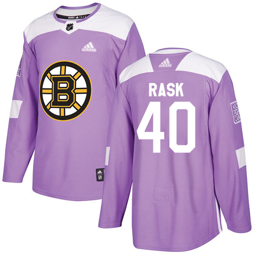 Adidas Bruins #40 Tuukka Rask Purple Authentic Fights Cancer Youth Stitched NHL Jersey