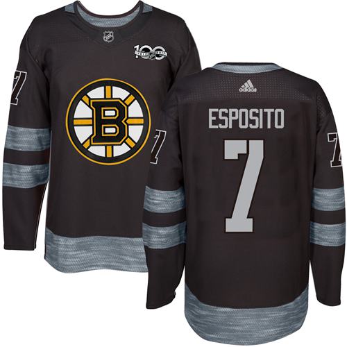 Adidas Bruins #7 Phil Esposito Black 1917-2017 100th Anniversary Stitched NHL Jersey Adidas Bruins #7 Phil Esposito Black 1917-2017 100th Anniversary Stitched NHL Jersey