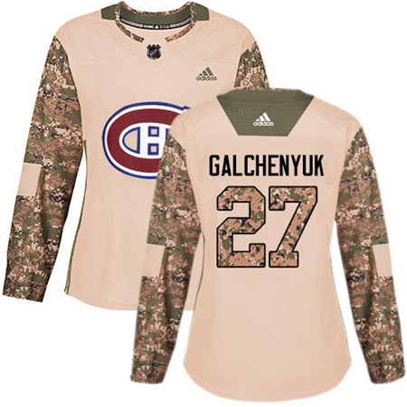 Adidas Canadiens #27 Alex Galchenyuk Camo Authentic 2017 Veterans Day Women's Stitched NHL Jersey