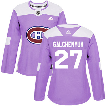 Adidas Canadiens #27 Alex Galchenyuk Purple Authentic Fights Cancer Women's Stitched NHL Jersey