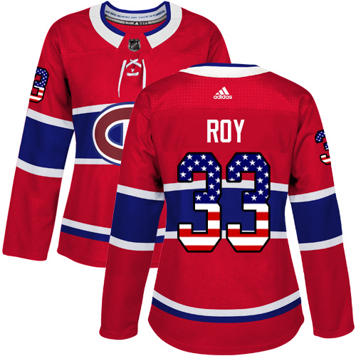 Adidas Canadiens #33 Patrick Roy Red Home Authentic USA Flag Women's Stitched NHL Jersey Adidas Canadiens #33 Patrick Roy Red Home Authentic USA Flag Women's Stitched NHL Jersey