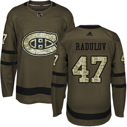 Adidas Canadiens #47 Alexander Radulov Green Salute to Service Stitched Youth NHL Jersey