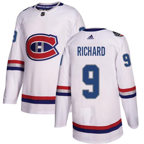 Adidas Canadiens #9 Maurice Richard White Authentic 2017 100 Classic Women's Stitched NHL Jersey Adidas Canadiens #9 Maurice Richard White Authentic 2017 100 Classic Women's Stitched NHL Jersey