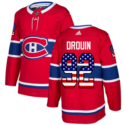Adidas Canadiens #92 Jonathan Drouin Red Home Authentic USA Flag Stitched Youth NHL Jersey Adidas Canadiens #92 Jonathan Drouin Red Home Authentic USA Flag Stitched Youth NHL Jersey