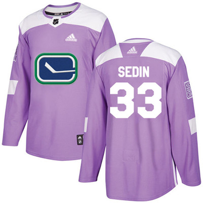Adidas Canucks #33 Henrik Sedin Purple Authentic Fights Cancer Youth Stitched NHL Jersey