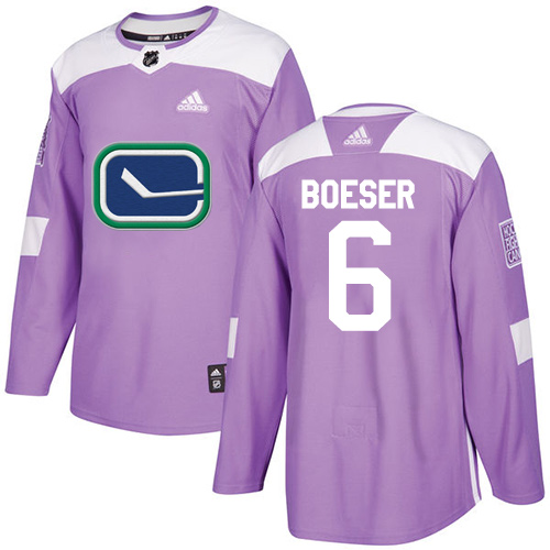 Adidas Canucks #6 Brock Boeser Purple Authentic Fights Cancer Youth Stitched NHL Jersey