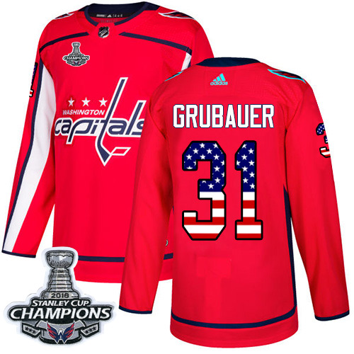 Adidas Capitals #31 Philipp Grubauer Red Home Authentic USA Flag Stanley Cup Final Champions Stitched Youth NHL Jersey Adidas Capitals #31 Philipp Grubauer Red Home Authentic USA Flag Stanley Cup Final Champions Stitched Youth NHL Jersey