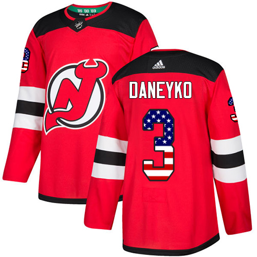 Adidas Devils #3 Ken Daneyko Red Home Authentic USA Flag Stitched NHL Jersey Adidas Devils #3 Ken Daneyko Red Home Authentic USA Flag Stitched NHL Jersey
