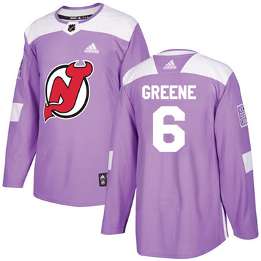 Adidas Devils #6 Andy Greene Purple Authentic Fights Cancer Stitched NHL Jersey