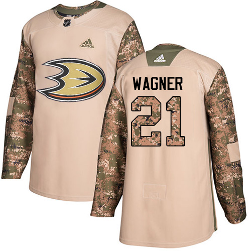 Adidas Ducks #21 Chris Wagner Camo Authentic 2017 Veterans Day Stitched NHL Jersey