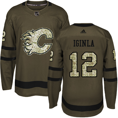Adidas Flames #12 Jarome Iginla Green Salute to Service Stitched NHL Jersey Adidas Flames #12 Jarome Iginla Green Salute to Service Stitched NHL Jersey