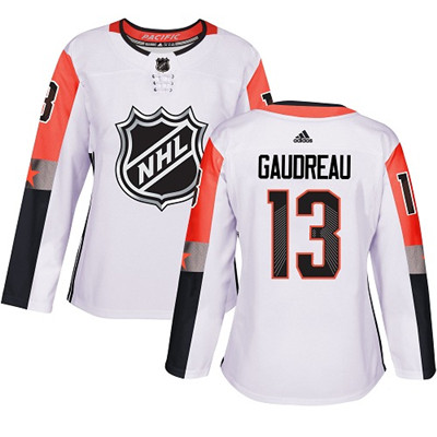 Adidas Flames #13 Johnny Gaudreau White 2018 All-Star Pacific Division Authentic Women's Stitched NHL Jersey