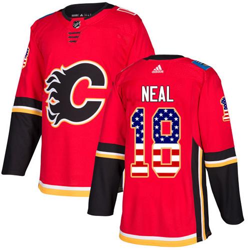Adidas Flames #18 James Neal Red Home Authentic USA Flag Stitched NHL Jersey Adidas Flames #18 James Neal Red Home Authentic USA Flag Stitched NHL Jersey