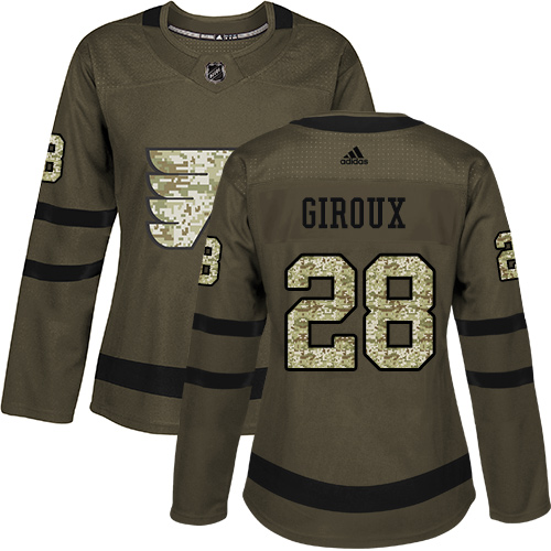 Adidas Flyers #28 Claude Giroux Green Salute to Service Women's Stitched NHL Jersey Adidas Flyers #28 Claude Giroux Green Salute to Service Women's Stitched NHL Jersey