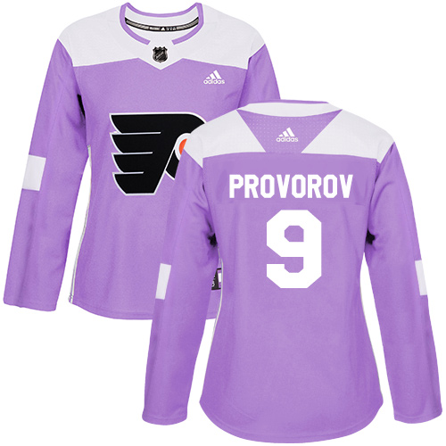 Adidas Flyers #9 Ivan Provorov Purple Authentic Fights Cancer Women's Stitched NHL Jersey Adidas Flyers #9 Ivan Provorov Purple Authentic Fights Cancer Women's Stitched NHL Jersey