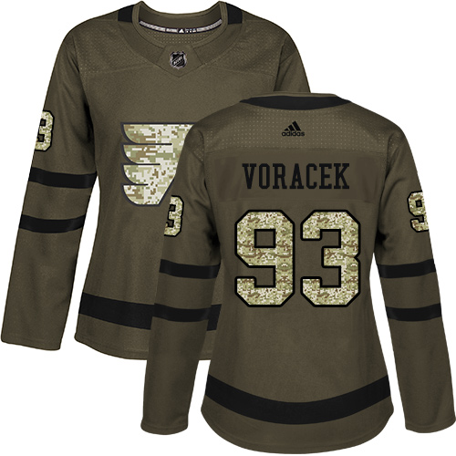 Adidas Flyers #93 Jakub Voracek Green Salute to Service Women's Stitched NHL Jersey Adidas Flyers #93 Jakub Voracek Green Salute to Service Women's Stitched NHL Jersey
