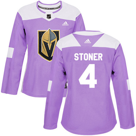 Adidas Golden Knights #4 Clayton Stoner Purple Authentic Fights Cancer Women's Stitched NHL Jersey