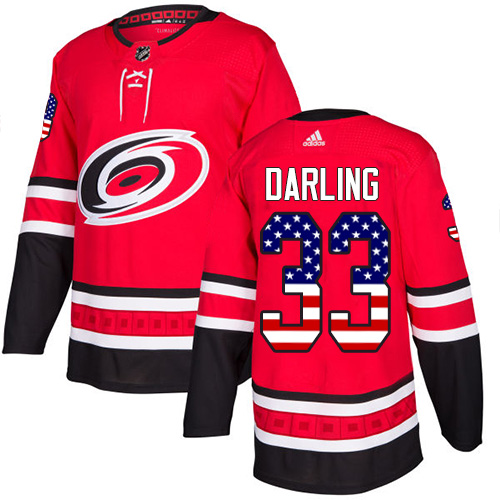 Adidas Hurricanes #33 Scott Darling Red Home Authentic USA Flag Stitched NHL Jersey Adidas Hurricanes #33 Scott Darling Red Home Authentic USA Flag Stitched NHL Jersey