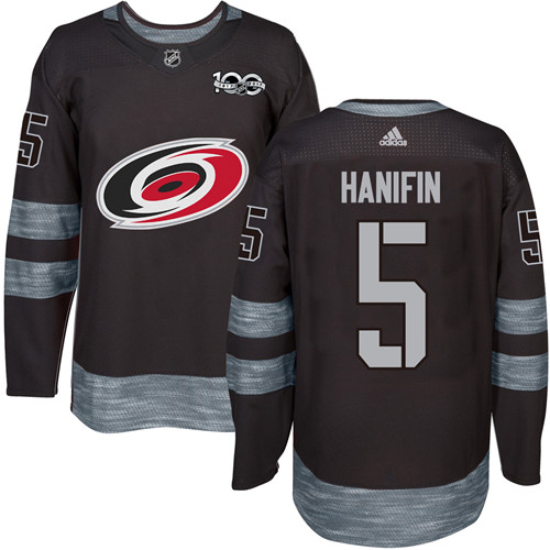 Adidas Hurricanes #5 Noah Hanifin Black 1917-2017 100th Anniversary Stitched NHL Jersey Adidas Hurricanes #5 Noah Hanifin Black 1917-2017 100th Anniversary Stitched NHL Jersey
