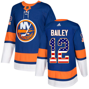 Adidas Islanders #12 Josh Bailey Royal Blue Home Authentic USA Flag Stitched Youth NHL Jersey