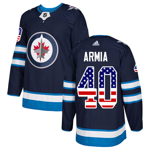 Adidas Jets #40 Joel Armia Navy Blue Home Authentic USA Flag Stitched NHL Jersey Adidas Jets #40 Joel Armia Navy Blue Home Authentic USA Flag Stitched NHL Jersey