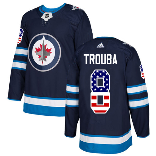 Adidas Jets #8 Jacob Trouba Navy Blue Home Authentic USA Flag Stitched NHL Jersey Adidas Jets #8 Jacob Trouba Navy Blue Home Authentic USA Flag Stitched NHL Jersey
