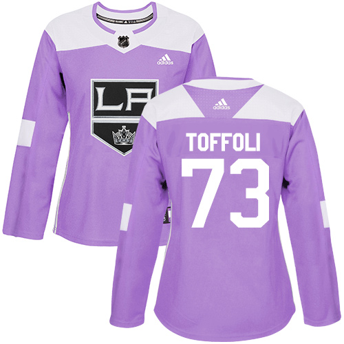 Adidas Kings #73 Tyler Toffoli Purple Authentic Fights Cancer Women's Stitched NHL Jersey