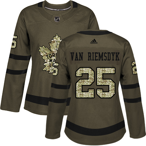 Adidas Maple Leafs #25 James Van Riemsdyk Green Salute to Service Women's Stitched NHL Jersey