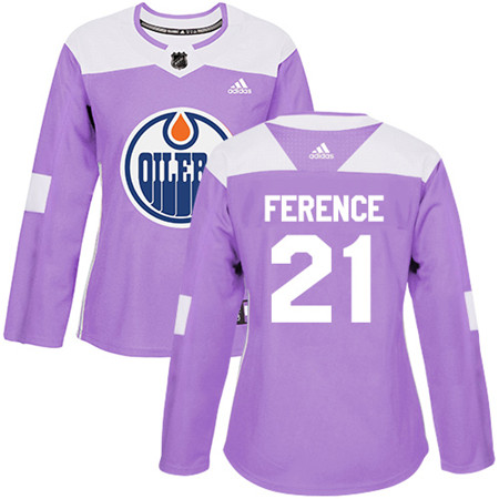 Adidas Oilers #19 Patrick Maroon Purple Authentic Fights Cancer Women's Stitched NHL Jersey