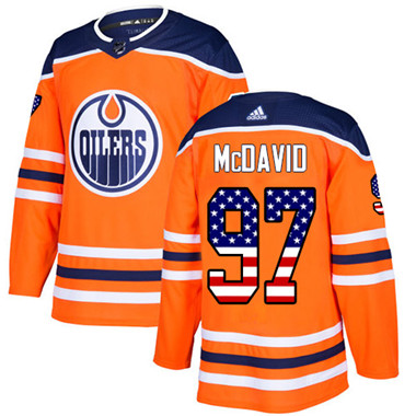 Adidas Oilers #97 Connor McDavid Orange Home Authentic USA Flag Stitched Youth NHL Jersey Adidas Oilers #97 Connor McDavid Orange Home Authentic USA Flag Stitched Youth NHL Jersey