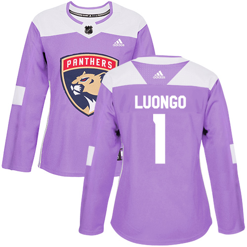 Adidas Panthers #1 Roberto Luongo Purple Authentic Fights Cancer Women's Stitched NHL Jersey
