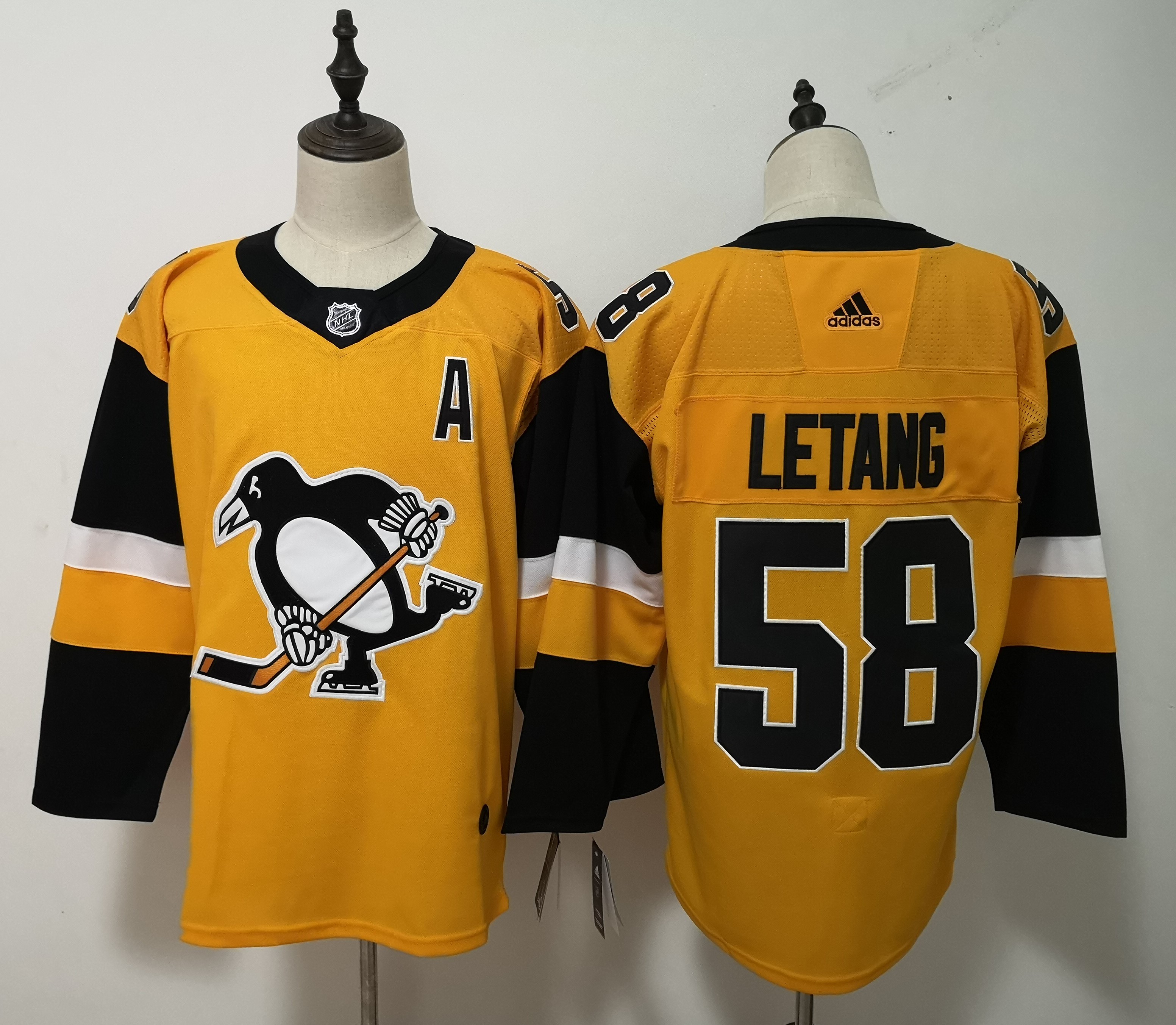 Adidas Penguins #58 Kris Letang Yellow Alternate Stitched NHL Jersey Adidas Penguins #58 Kris Letang Yellow Alternate Stitched NHL Jersey