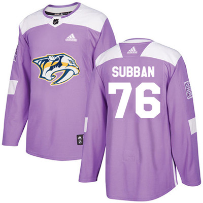 Adidas Predators #76 P.K Subban Purple Authentic Fights Cancer Stitched Youth NHL Jersey