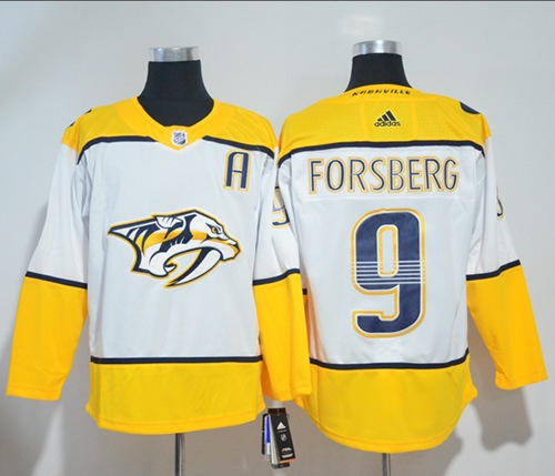 Adidas Predators #9 Filip Forsberg White Road Authentic Stitched NHL Jersey Adidas Predators #9 Filip Forsberg White Road Authentic Stitched NHL Jersey