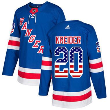 Adidas Rangers #20 Chris Kreider Royal Blue Home Authentic USA Flag Stitched Youth NHL Jersey Adidas Rangers #20 Chris Kreider Royal Blue Home Authentic USA Flag Stitched Youth NHL Jersey