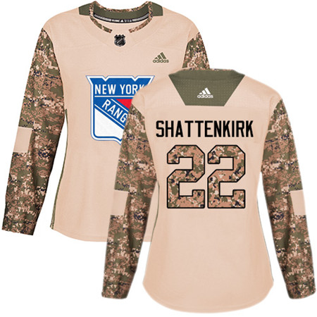 Adidas Rangers #22 Kevin Shattenkirk Camo Authentic 2017 Veterans Day Women's Stitched NHL Jersey